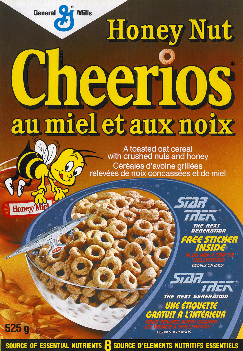 The bilingual Honey Nut Cheerios packaging distributed in Canada. 