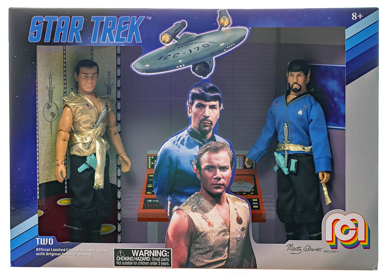 Mego Star Trek Mirror Universe Kirk Spock Action Figure Set NEW 
