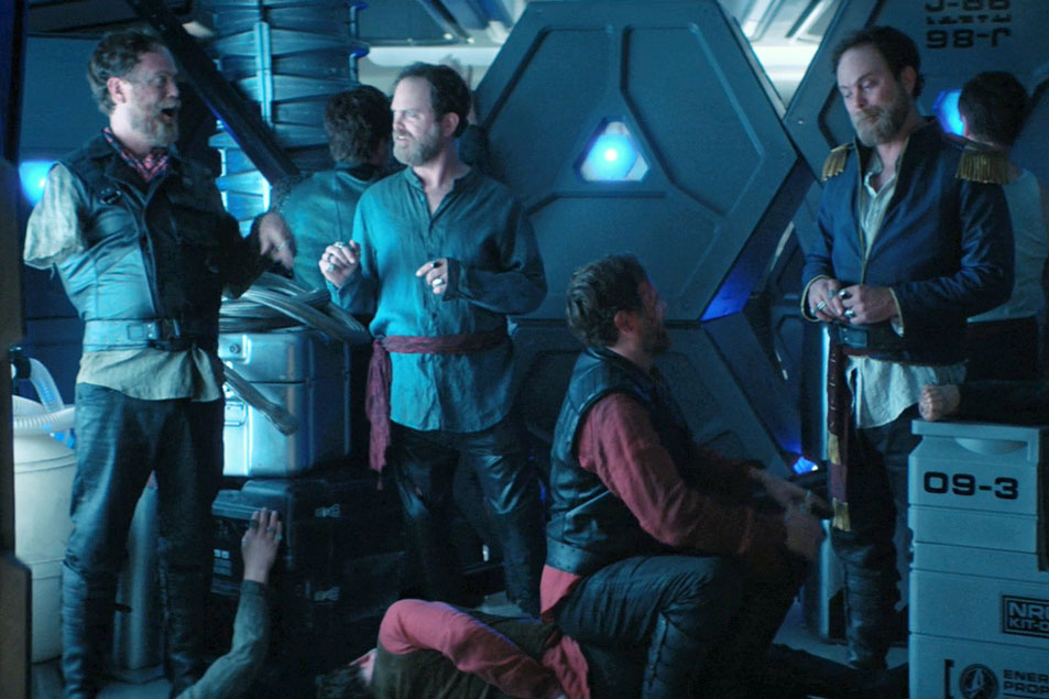 A horrible number of androids resembling Harry Mudd (Rainn Wilson) being kept in a ship's cargo hold, from the Short Treks episode 