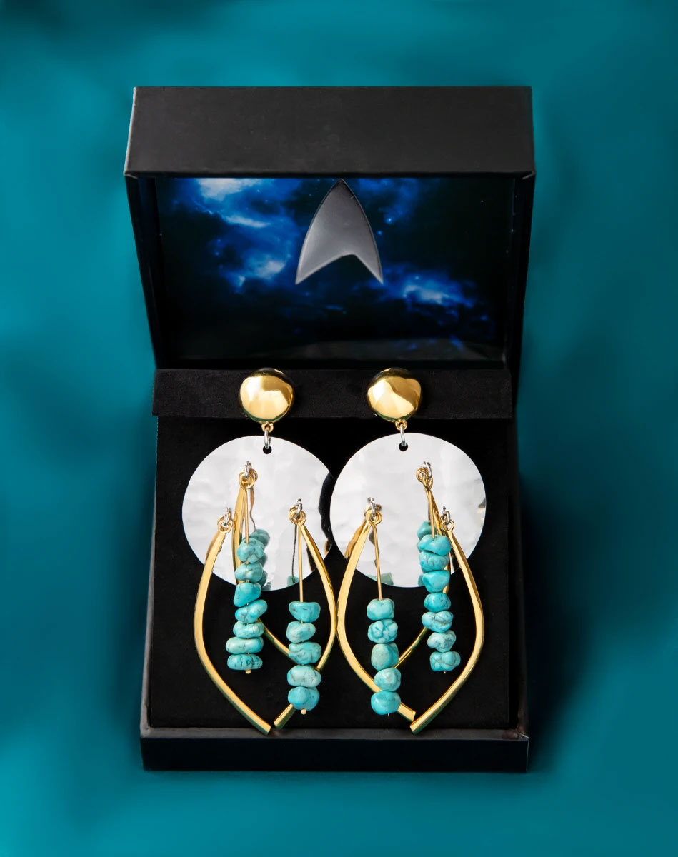 Gold-Pierced Star Trek NG Enterprise Earrings 
