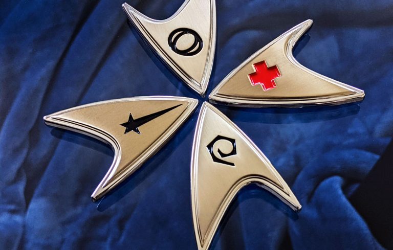 Review — QMx Finally Beams Down USS ENTERPRISE Delta Badges