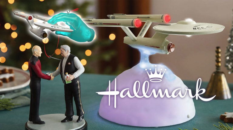 Hallmark’s 2023 STAR TREK Ornaments Revisit “Relics,” Data and Spot, Badgey, That Giant Green Space Hand, and More