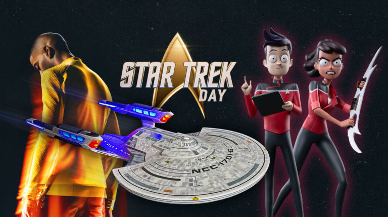 STAR TREK DAY Merch Roundup: New Collaboration with Kid Cudi, LOWER DECKS Figures and Pins, and Big Starship Models!